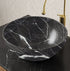 Black Bowl Ceramic Above-Counter Vessel Sink with Stone Pattern detailed stone pattern bowl shape