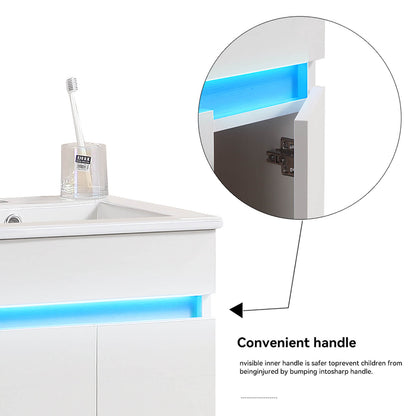 floating vanity cabinet with soft close door hinges