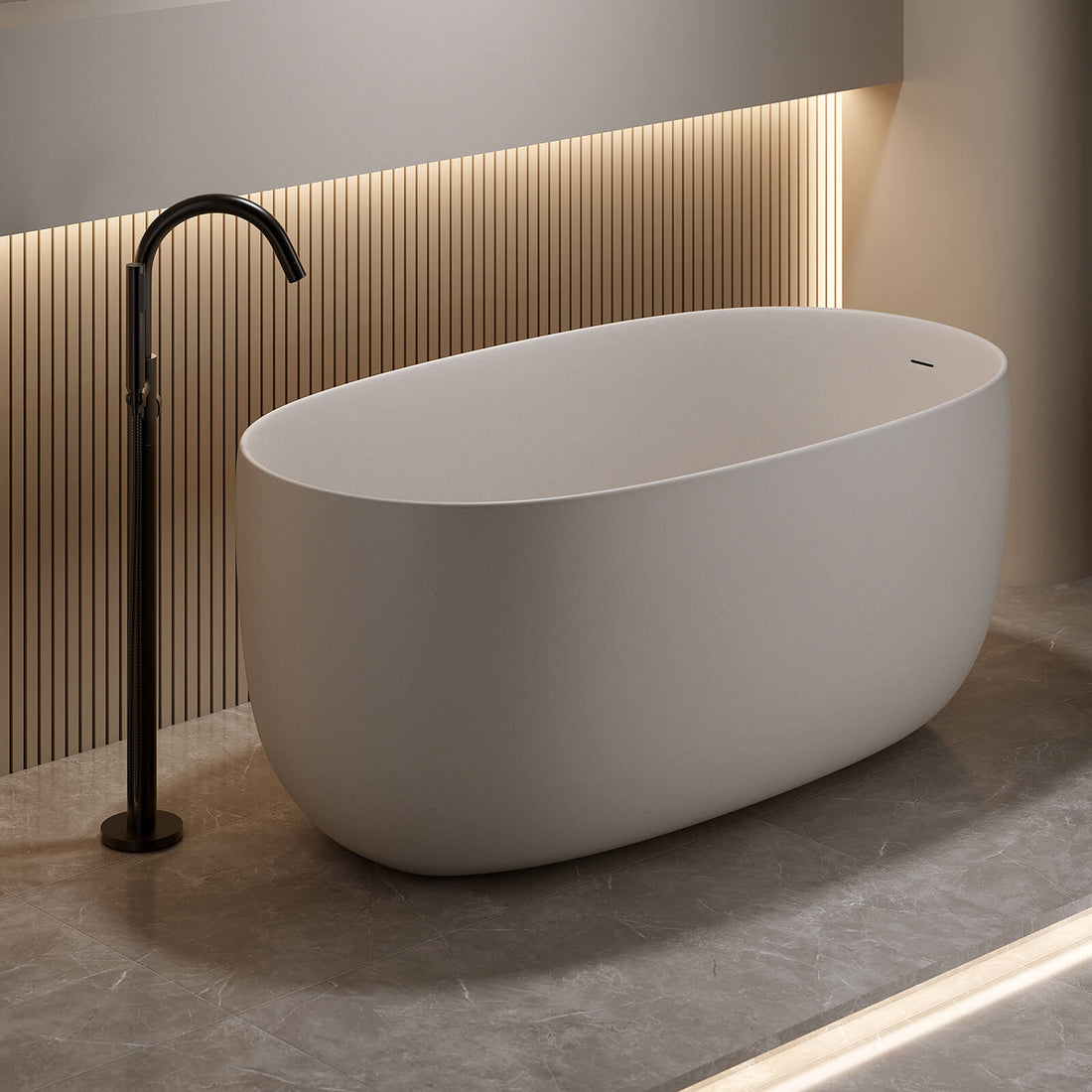 freestanding 51 inch bathtub with built in overflow