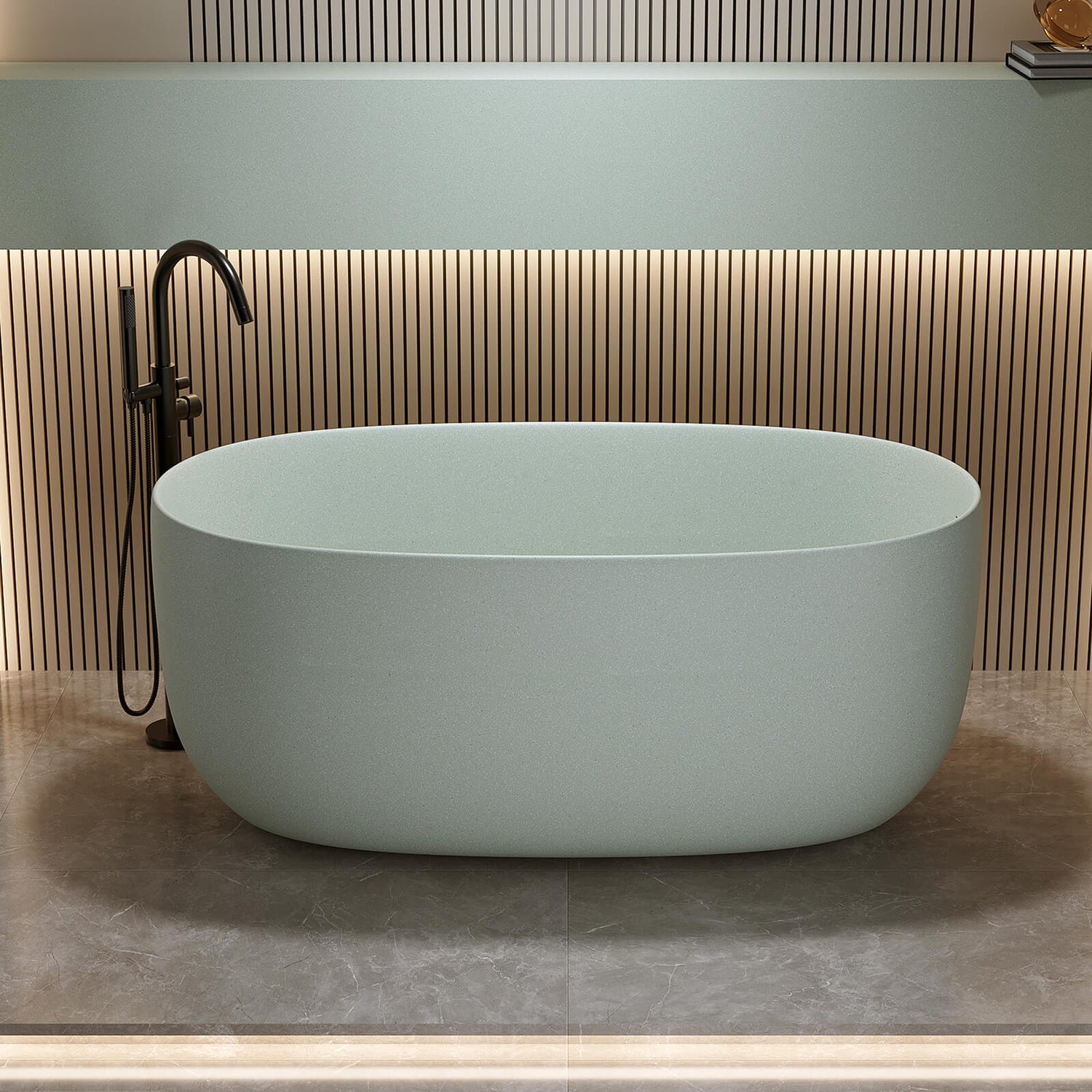 freestanding 51 inch soaking tub with built in overflow