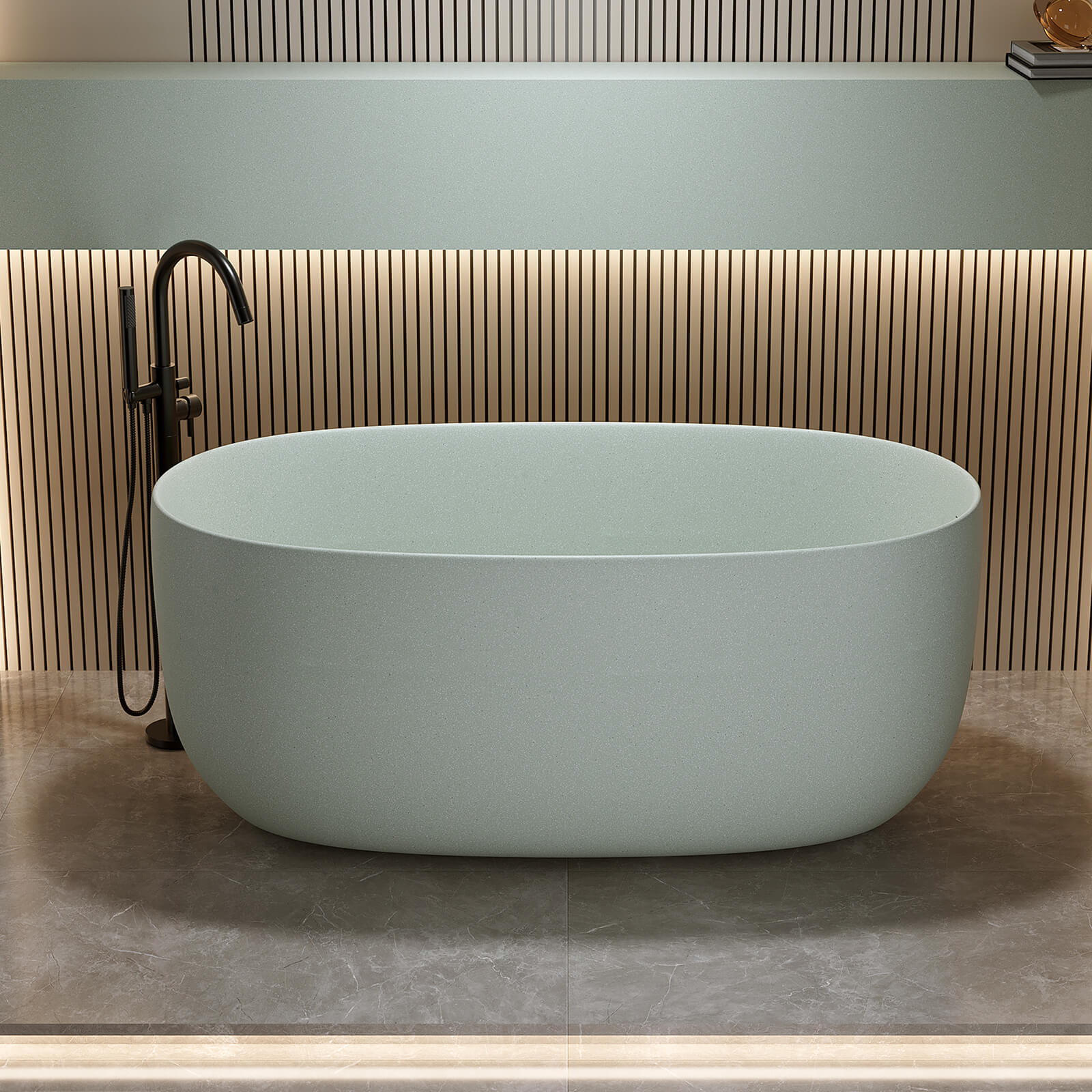freestanding 51 inch soaking tub with built in overflow