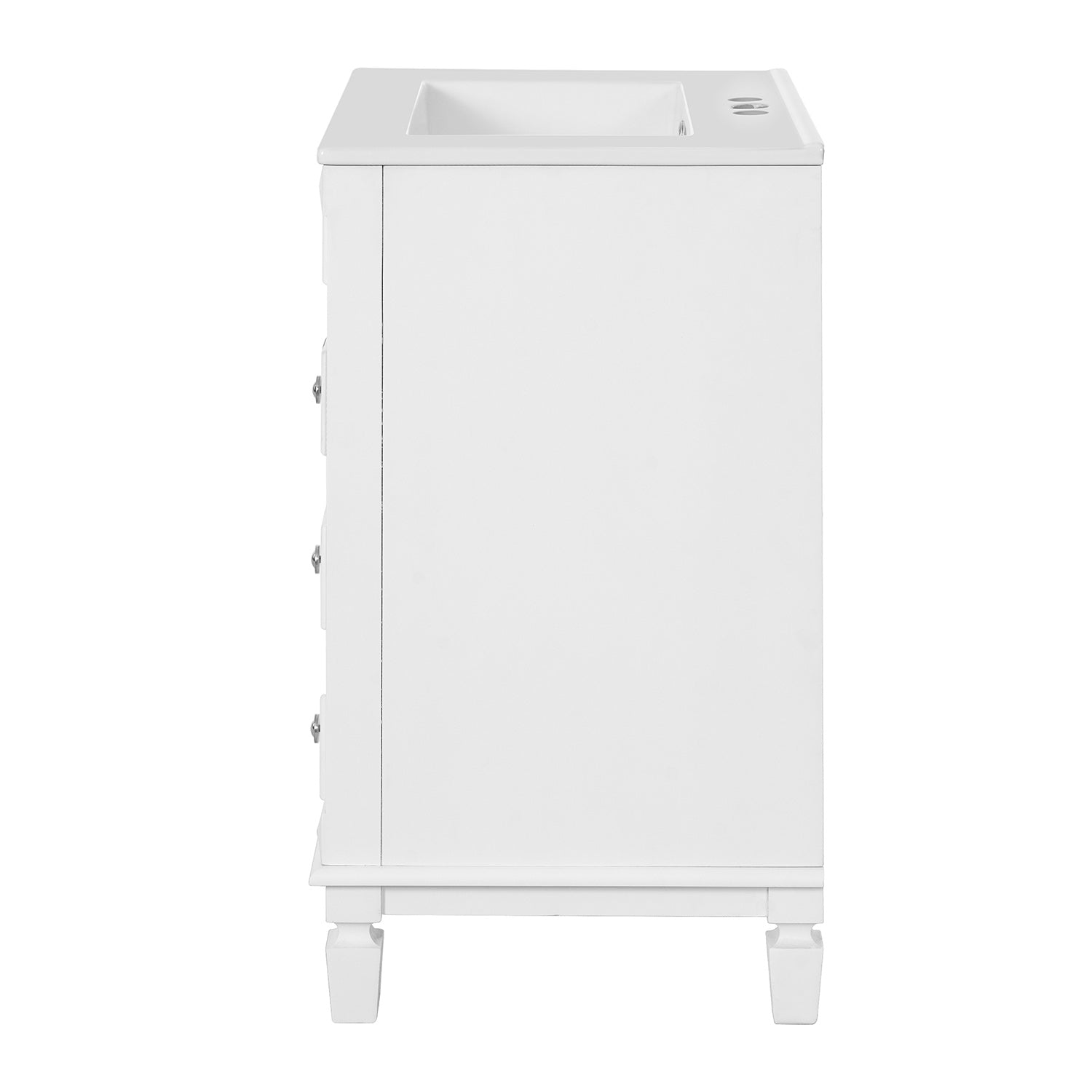 freestanding 24 inch vanity made with durable solid wood frame