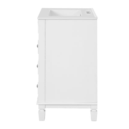 freestanding 24 inch vanity made with durable solid wood frame