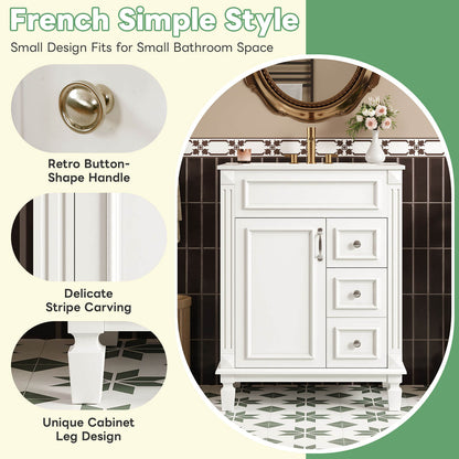 french simple style small bathroom vanity