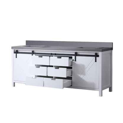 full front view of 84 inch vanity with drawers