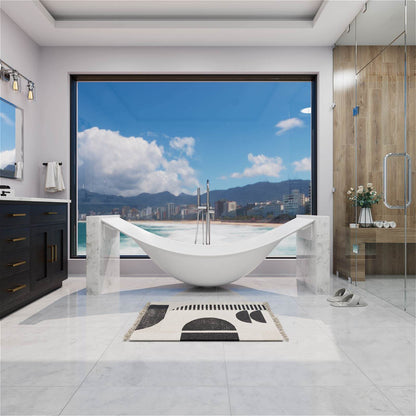 futuristic suspended bathtub for modern bathrooms