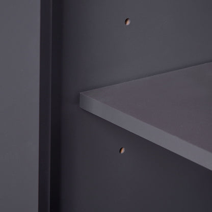 gray bathroom vanity made with solid wood frame and durable MDF panels