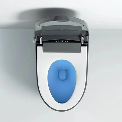 One-Piece Elongated Gray Smart Toilet Floor Mounted Automatic Toilet Self-Clean