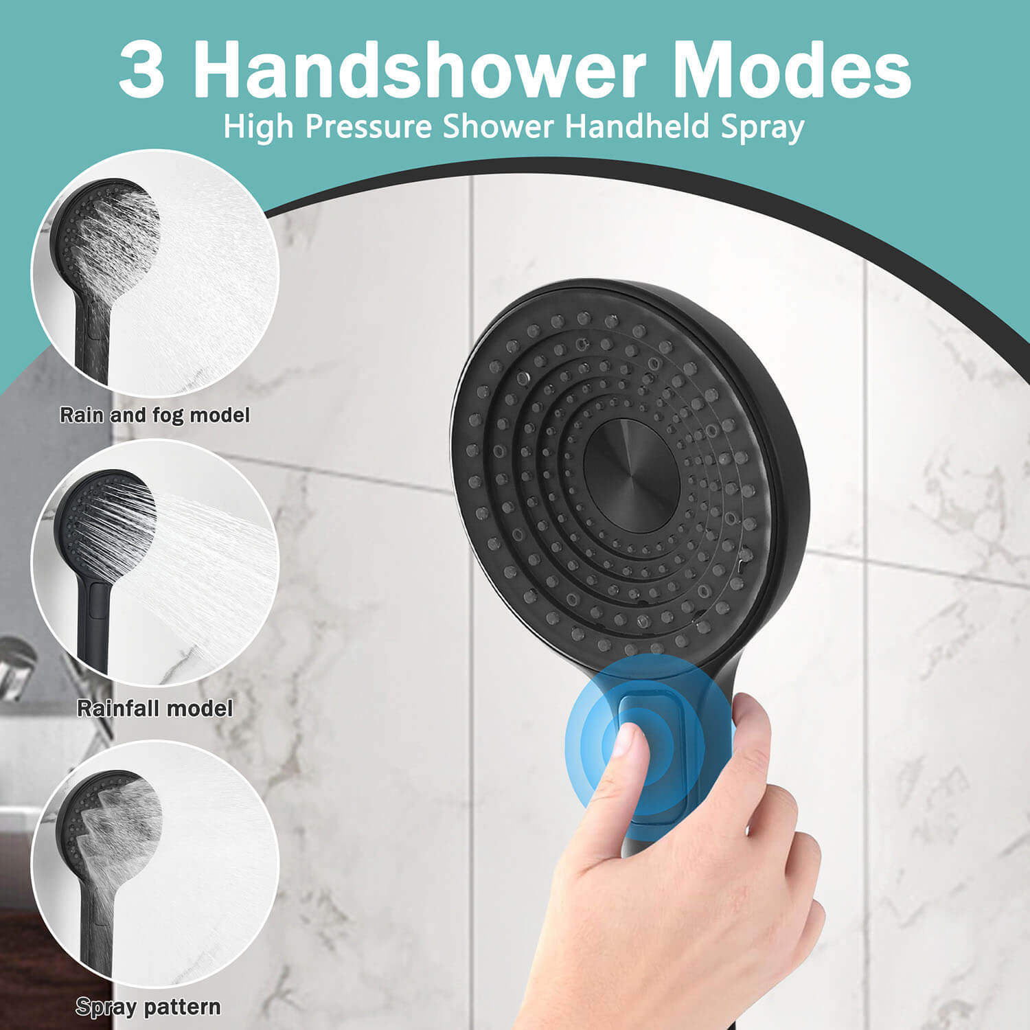 handheld Shower with 3 shower modes 