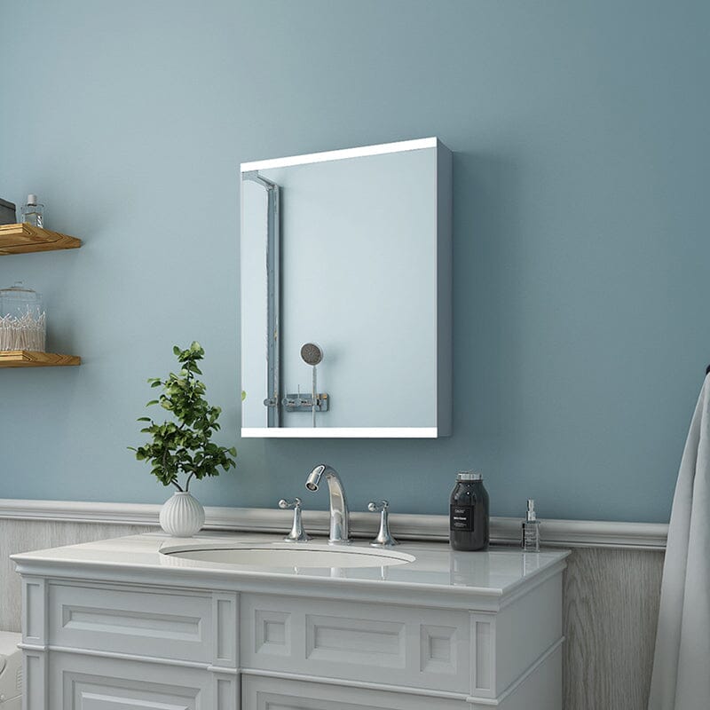 20 x 26 Inch Dimmable LED Bathroom Mirror Cabinet with 3-Tier Storage Shelves
