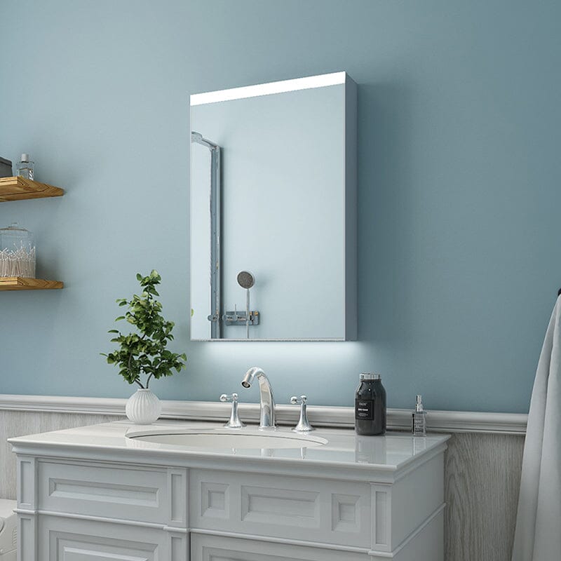 20 x 30 Inch Dimmable LED Bathroom Mirror Cabinet with 3-Tier Storage Shelves