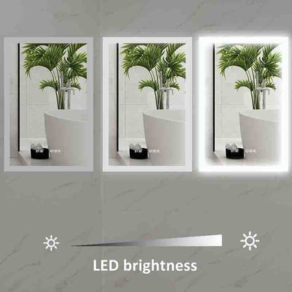 24 x 36 Inch LED Bathroom Mirror Anti Fog Dimmable Touch Button Memory Function