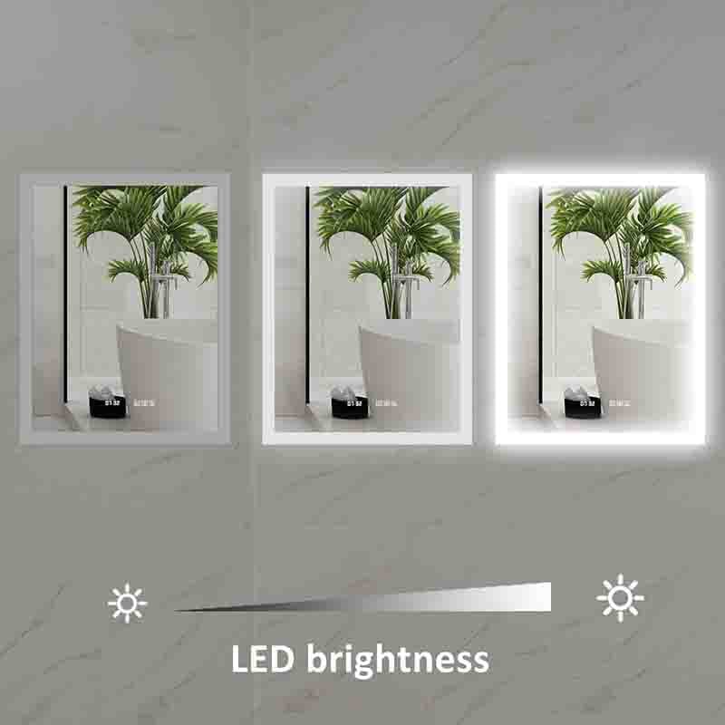 28 x 36 Inch LED Bathroom Mirror Anti Fog Dimmable Touch Button Memory Function