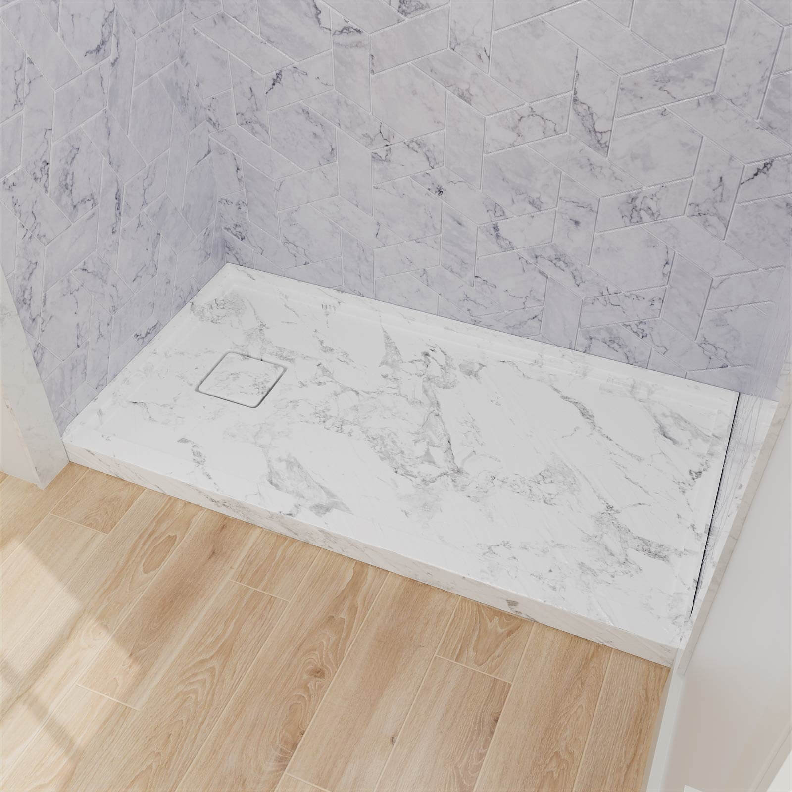 left drain shower base 60x32 inch for contemporary bathroom