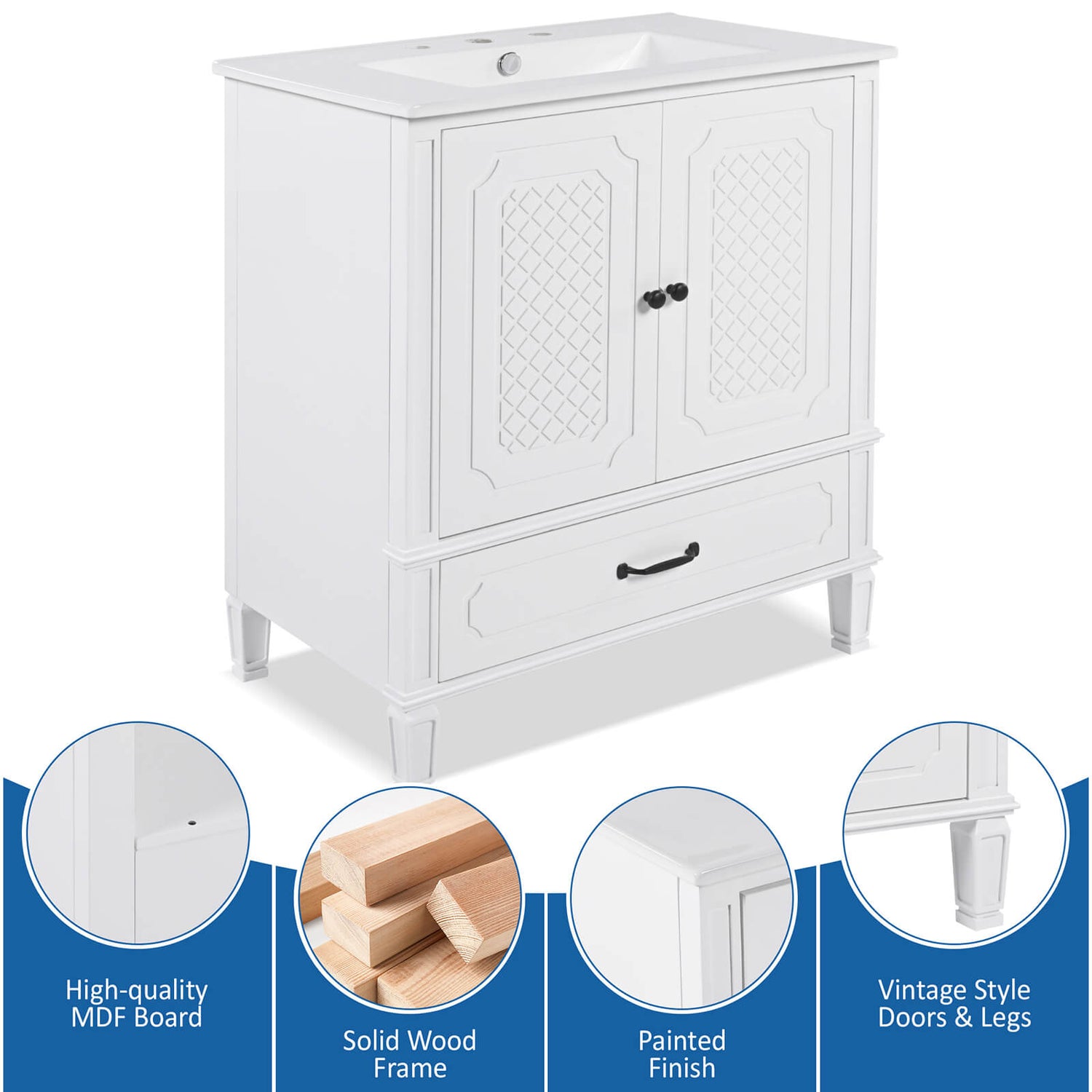 light reflecting white vanity ideal for natural brightness
