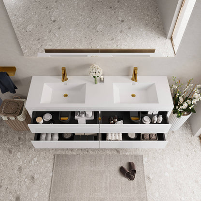 luxurious double sink vanity with gold accent design for modern bathrooms
