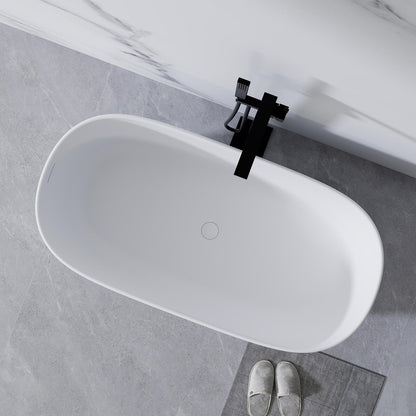luxury 51 inch stone resin soaking tub with smooth finish