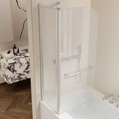 luxury glass shower door with self closing brushed nickel pivot hinge