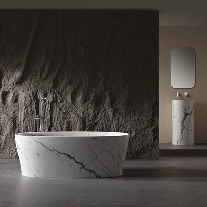 luxury marble inspired solid surface bathtub centerpiece