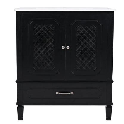 matte black wood vanity for classic and modern bathroom decor