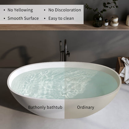 matte solid surface bathtub with easy to clean non porous surface