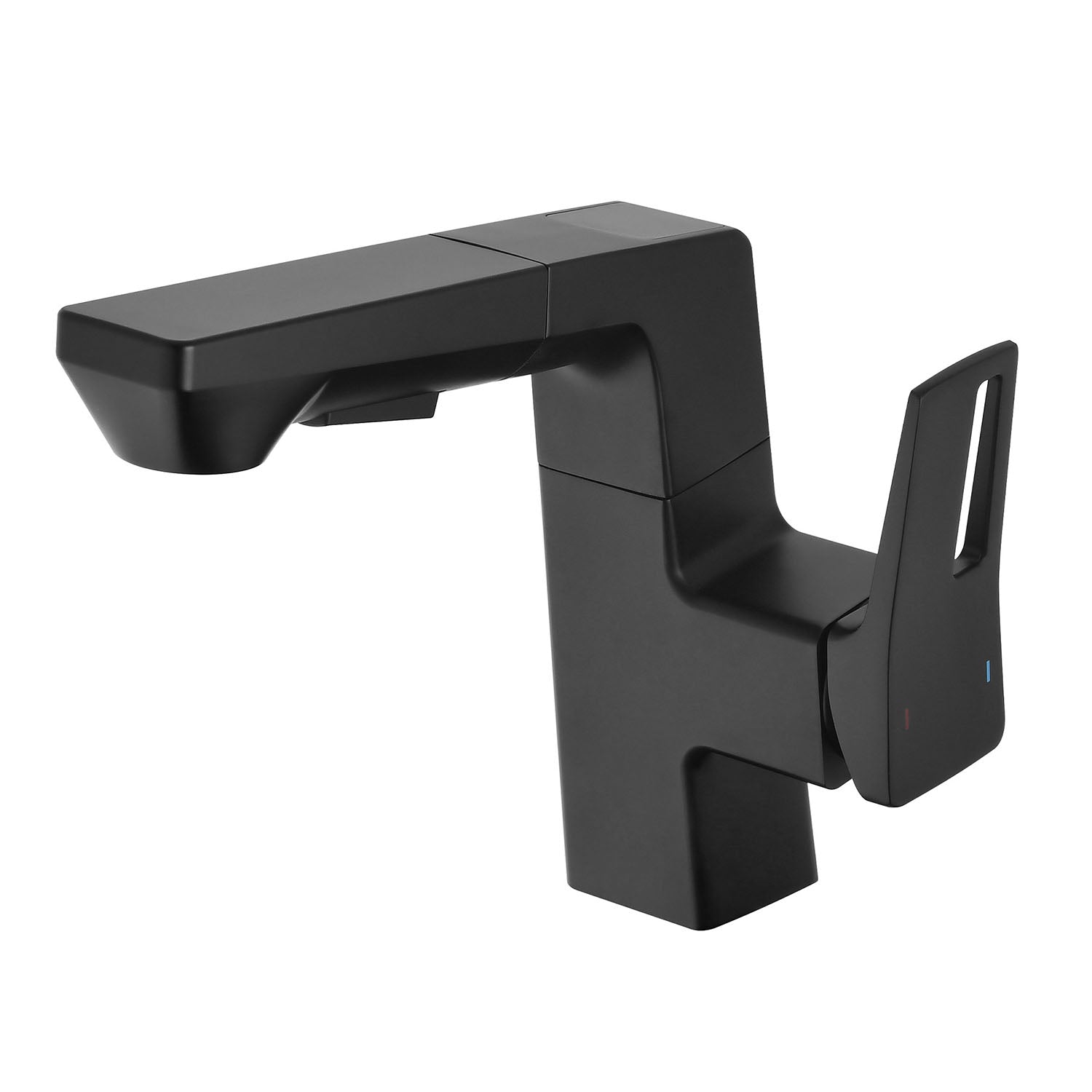 matte black single handle pull-down bathroom sink faucet
