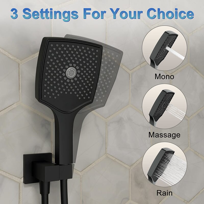 Shower Set 14&quot; Rectangular Ceiling Shower Head with Hand Shower