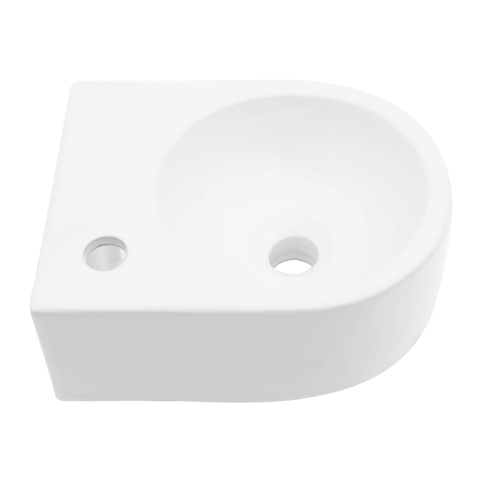 minimalist ceramic sink with rounded corners and sleek design