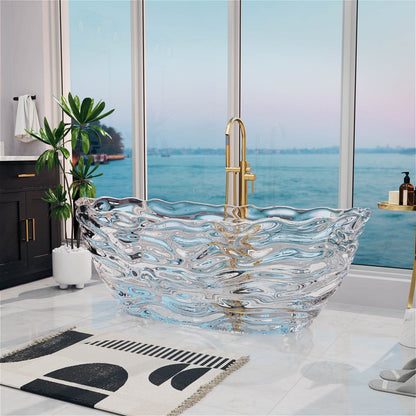 modern crystal bathtub with ripple texture