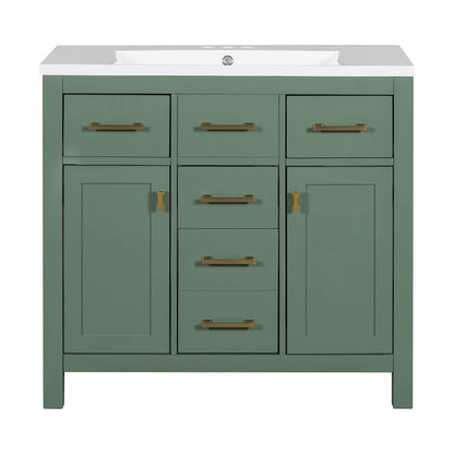 36&quot; Green Bathroom Storage Vanity with 3-Hole Top