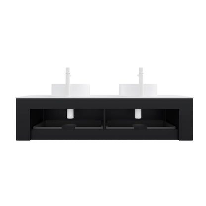 modern pre assembled bathroom vanity in sleek black