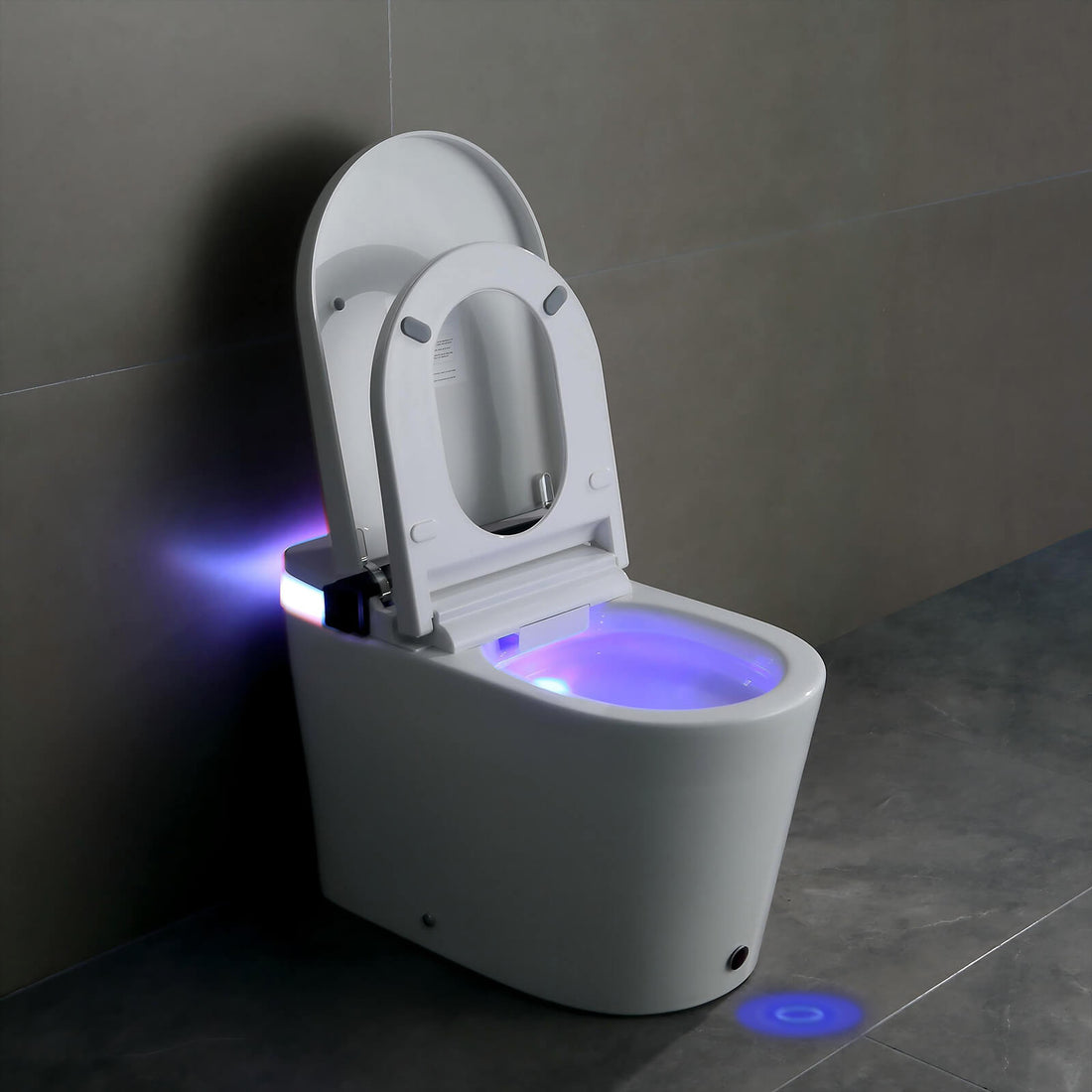 modern smart toilet with ambient LED night light