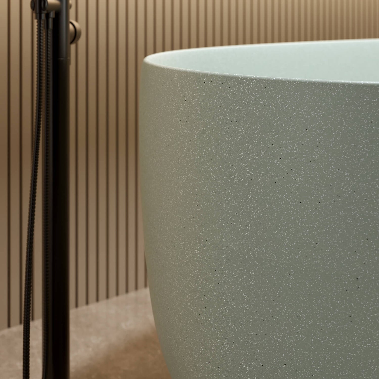modern solid surface bathtub in turquoise green finish