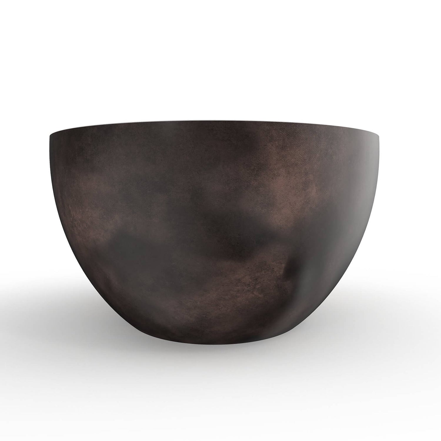 modern solid surface freestanding bathtub with walnut exterior