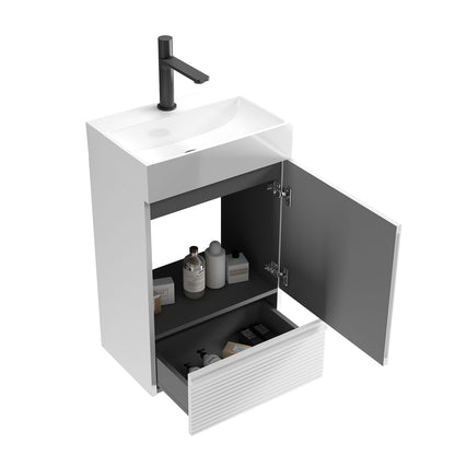 modern bathroom vanity cabinet with soft close drawer and door system