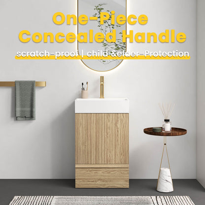 modern bathroom vanity with minimalist handleless design