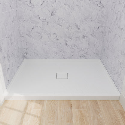 modern square drain cover 48x36 inch white shower pan acrylic