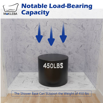 mokleba shower base supports up to 450 lbs weight capacity for strong durability