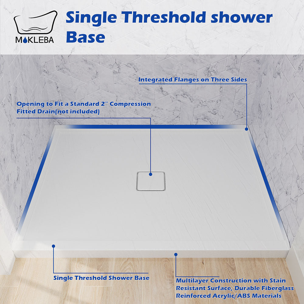 mortar-free acrylic  shower tray installed with leveling nylon base feet