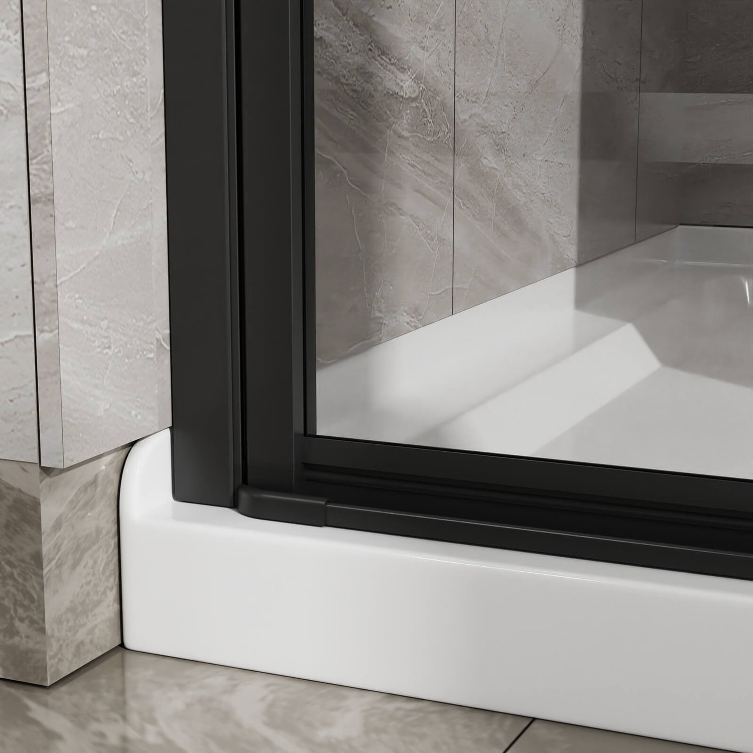pivot glass shower door with magnetic seal and waterproof design