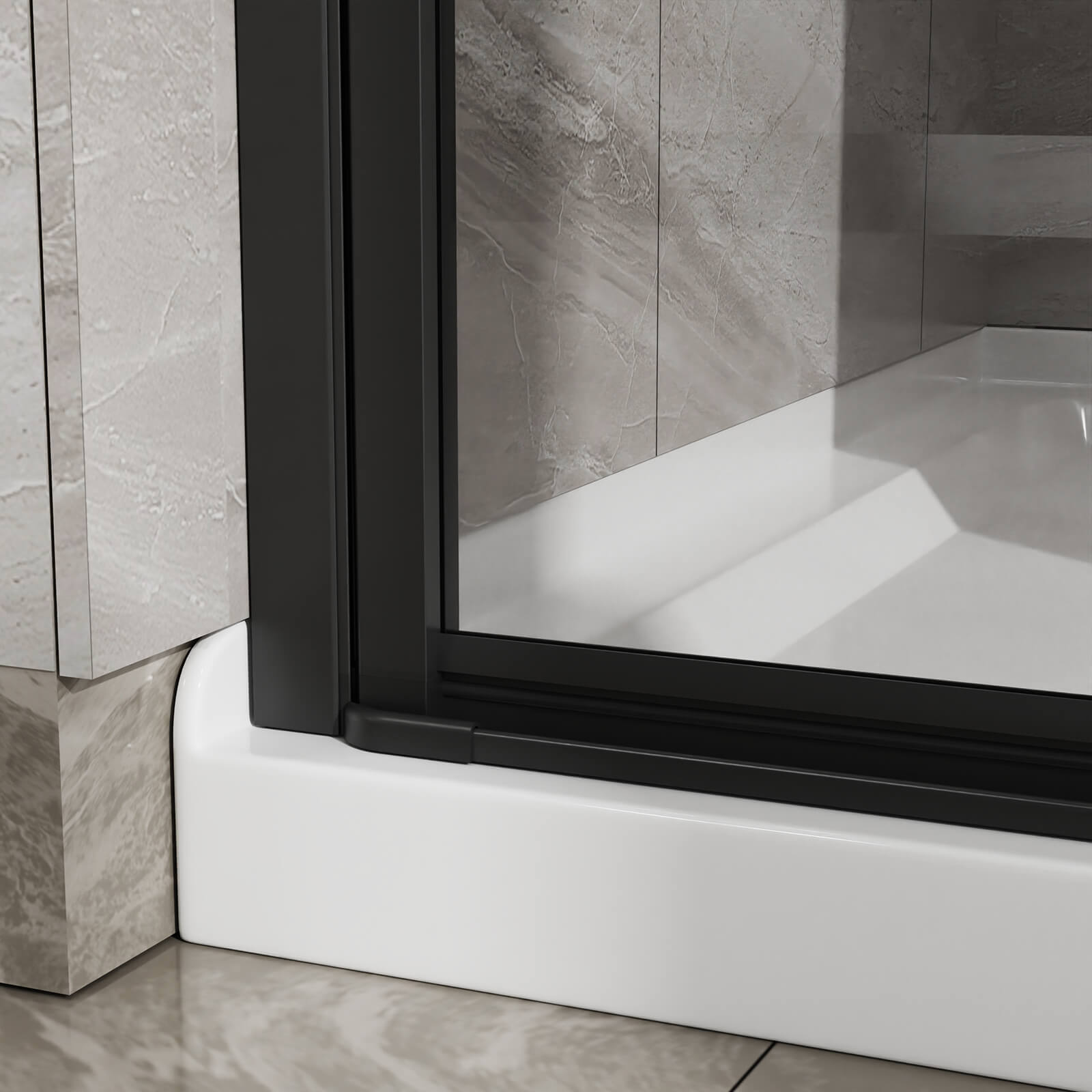 pivot glass shower door with magnetic seal and waterproof design