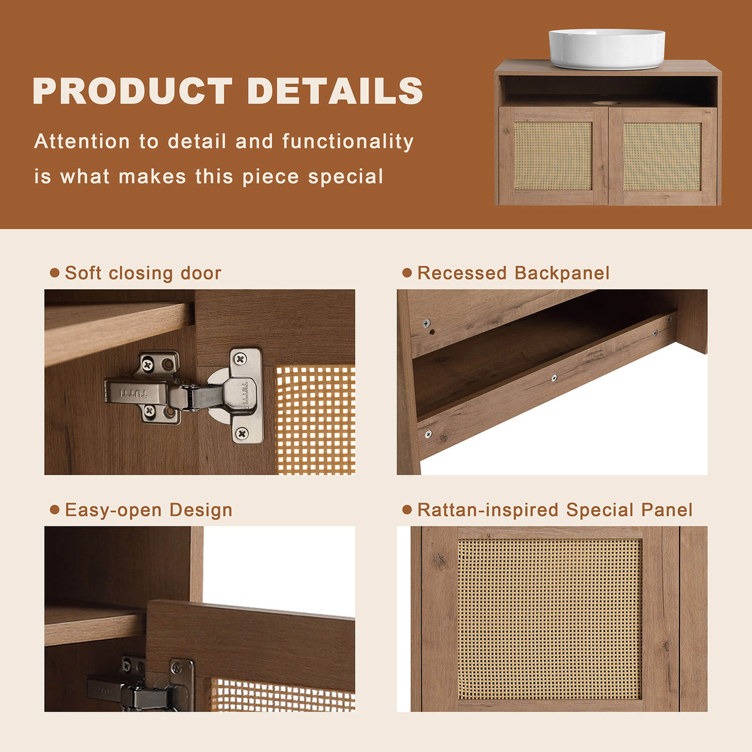 product details of 30 inch white oak bathroom vanity