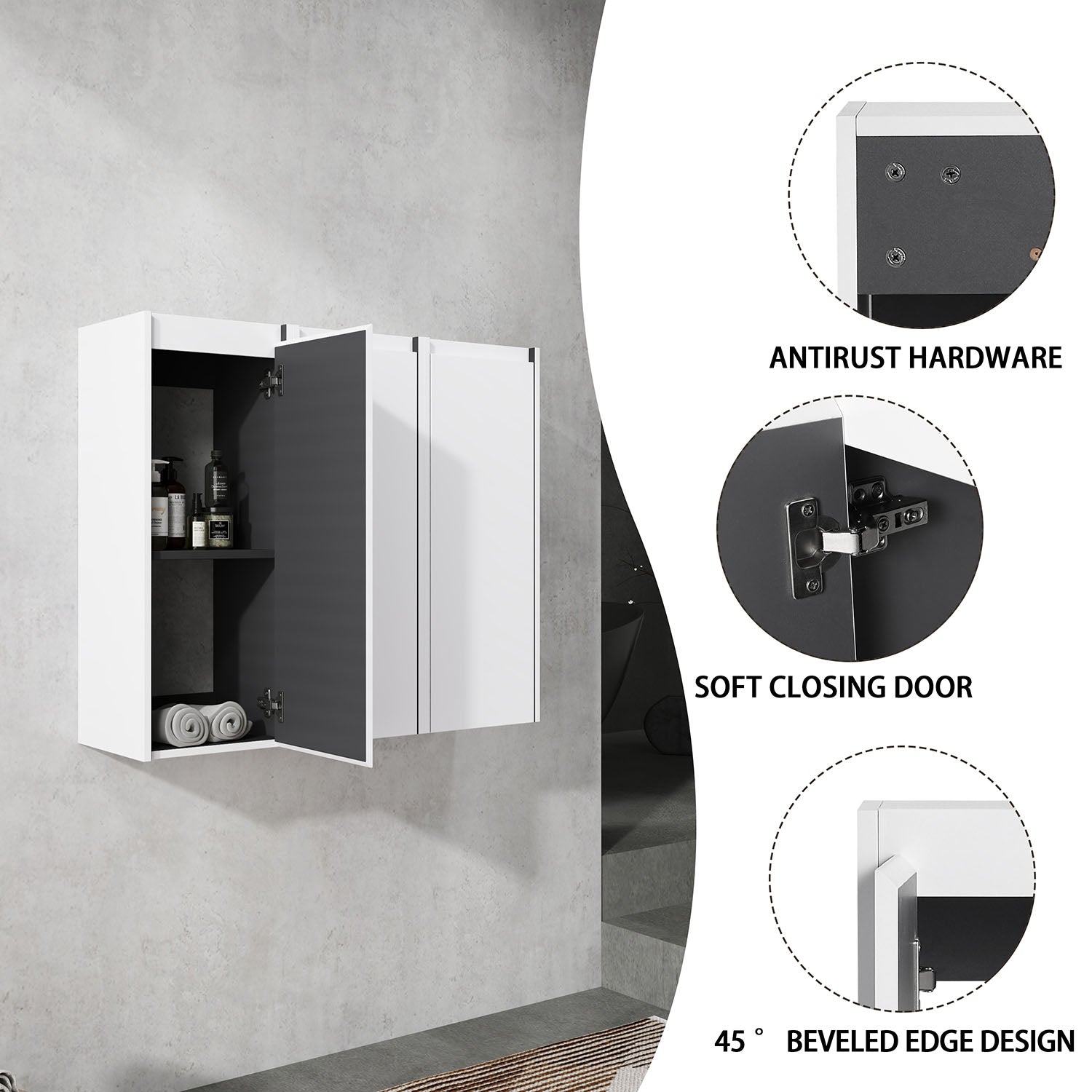 product details of 36 inch White Bathroom Wall Cabinet