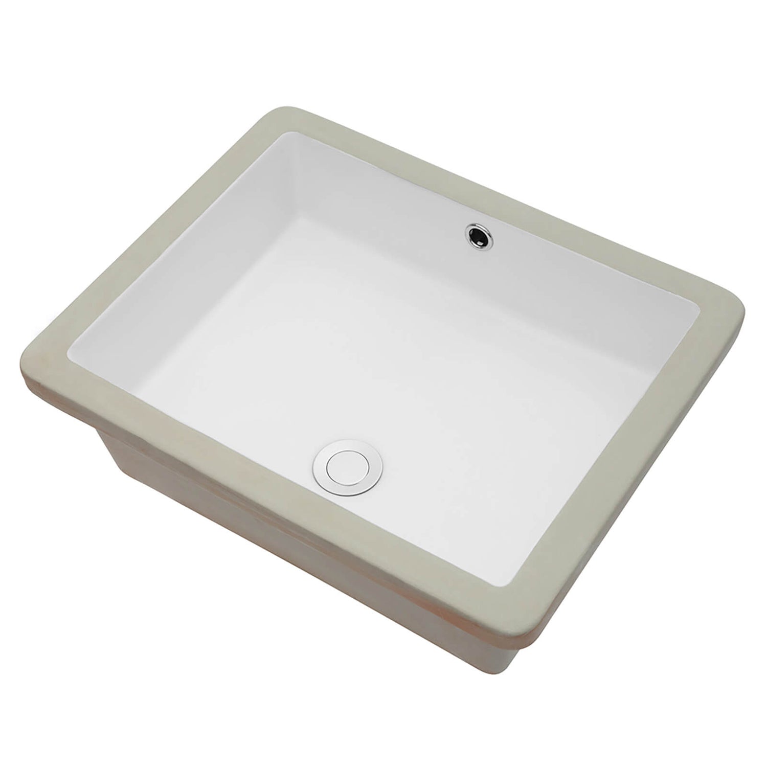 rectangular undermount sink with glossy scratch resistant surface