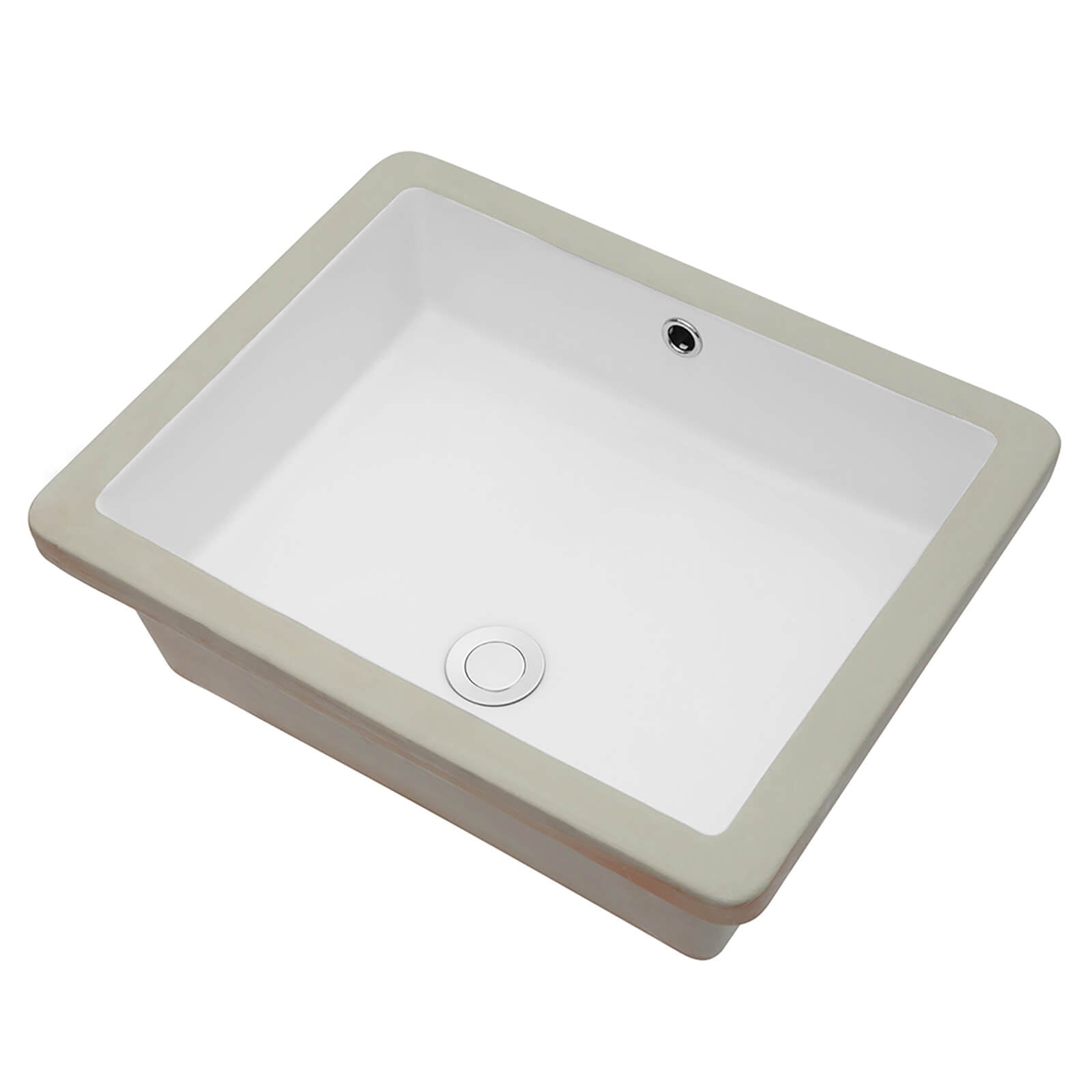 rectangular undermount sink with glossy scratch resistant surface