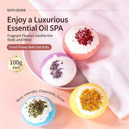 relaxing spa bath bombs with essential oils at home