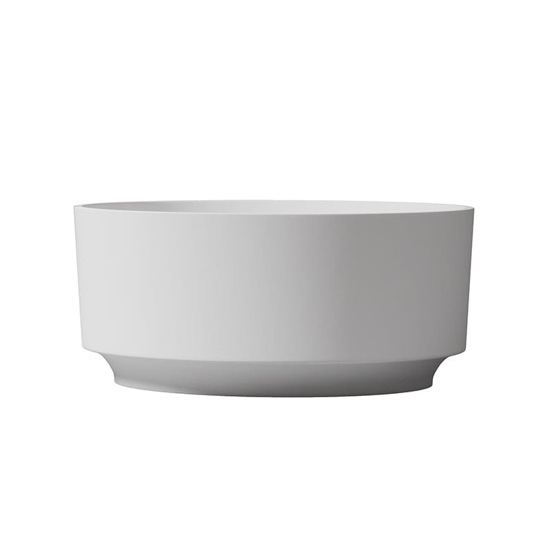 49&quot; Round Freestanding Japanese Soaking Bathtub Solid Surface Stone Resin Tub