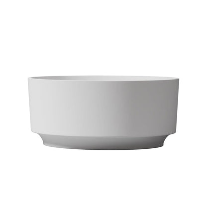 49&quot; Round Freestanding Japanese Soaking Bathtub Solid Surface Stone Resin Tub
