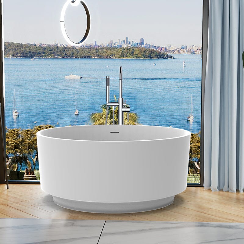 49&quot; Japanese-Style Freestanding Round Soaking Tub