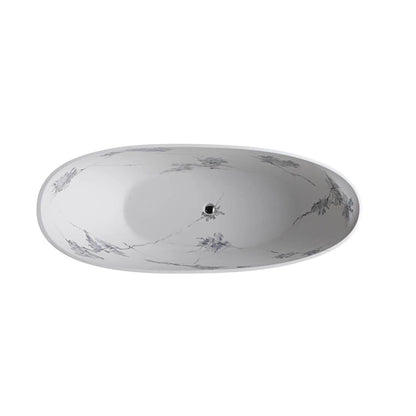seamless solid surface slipper tub with floral design